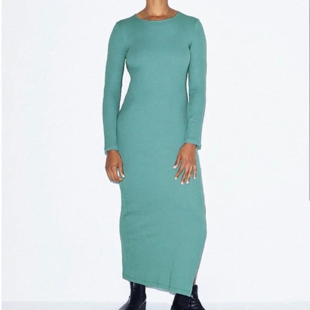 American Apparel Ribbed Maxi Dress in Teal | Size XS